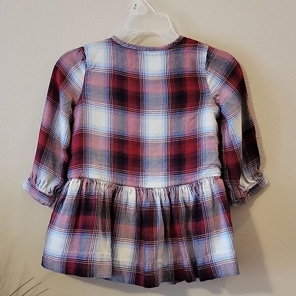 GAP RED PLAID PENDLETON WOOL LONG-SLEEVE DRESS, SIZE 18-24 MONTHS - Picture 7 of 10